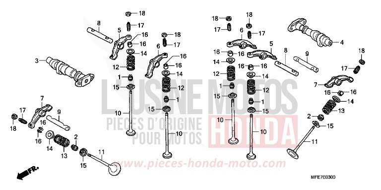 CAMSHAFT/VALVE for Shadow Aero GRAPHITE BLACK (NHB01A) from 2008